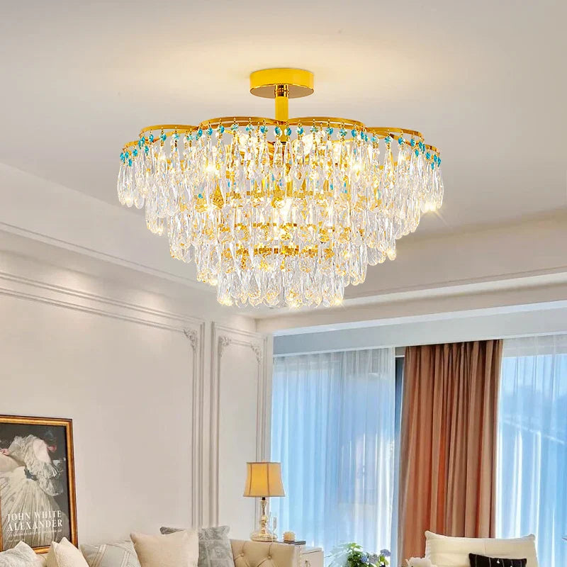 Crystal Light Chandelier | Post-Modern European Luxury for Living Room, Bedroom, Dining