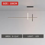 Minimalist Dimmable Black LED Chandelier for Dining Room Kitchen Bar - Modern Pendant Light