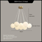 White Glass Ball Chandelier Ceiling Modern Bean Lantern Hanging Light