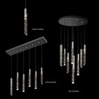 Luxury Crystal Column LED Chandelier Pendant for Staircase Home Decor