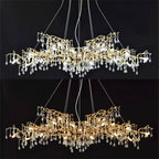Gold Crystal Chandelier: Modern LED Luxury Lighting for Living Room Villa