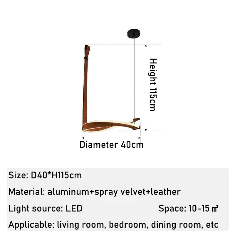 Modern Leather LED Chandelier Dimmable for Home Decoration Lighting Fixtures