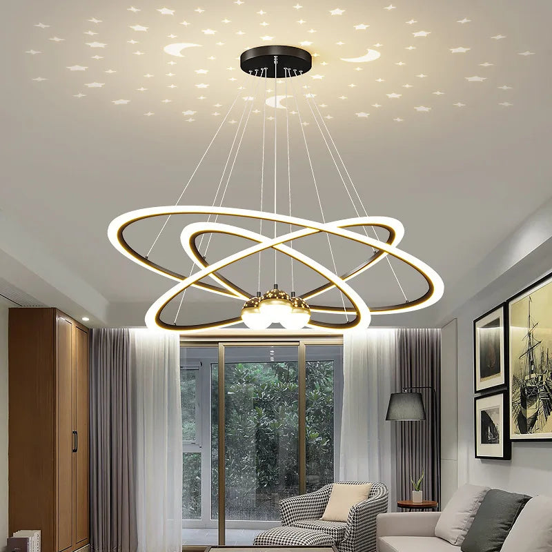 Modern Nordic Indoor LED Starry Sky Ceiling Chandelier