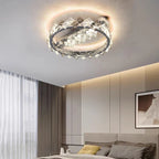 LED Crystal Ceiling Light: Stylish Dimmable Chrome Fixture for Living, Dining, Bedroom
