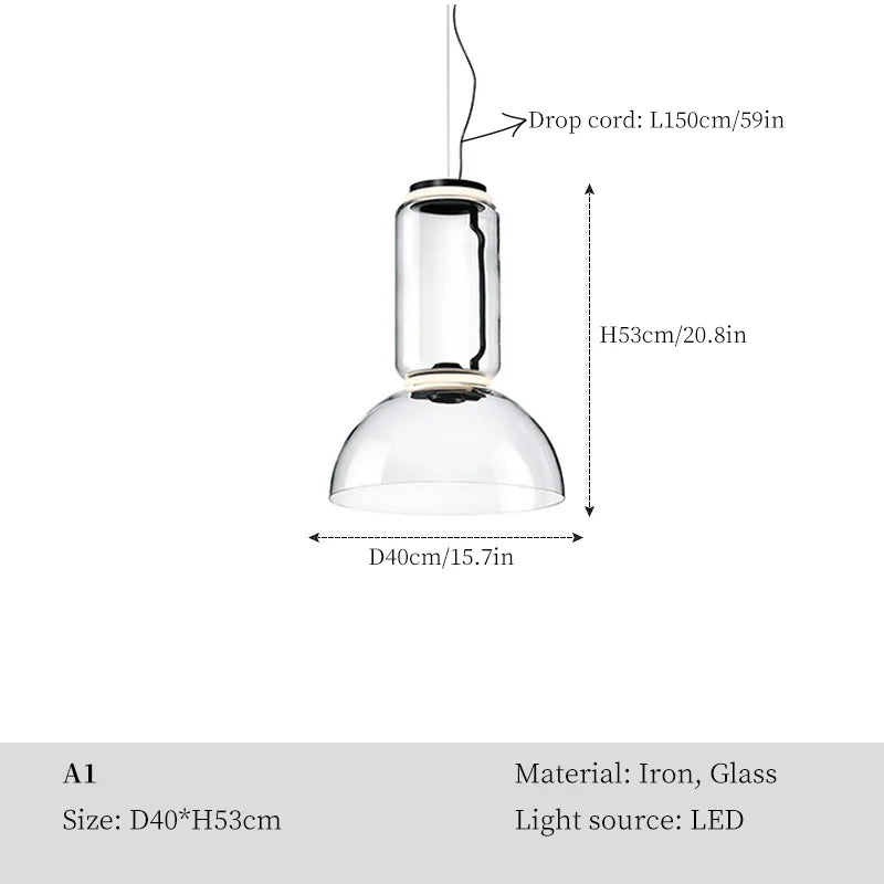 Modern Clear Glass LED Ceiling Chandelier for Living Room & Bar Décor