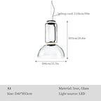 Modern Clear Glass LED Ceiling Chandelier for Living Room & Bar Décor