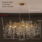 Nano Crystal Chandelier Horse Eye Pendant LED Lighting for Luxury Living Room & Hall