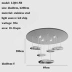 Water Drop Chrome LED Chandelier for Bedroom and Dining Room