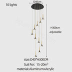 Modern Fashion Long-Line Chandelier for Living & Dining Rooms