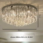 Modern Luxury Crystal Ceiling Light with LED E14, Gold/Chrome Finish