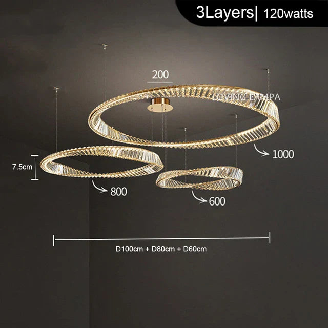 Crystal Stainless Steel Ceiling Pendant Light for Luxurious Living