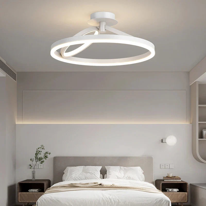 LED Ceiling Chandelier: Modern Nordic Rings Pendant Light Fixture for Living Room & Bedroom