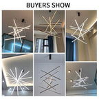 Aluminum Ceiling Chandelier: LED Changeable Shape Stair High-Rise Indoor Lighting