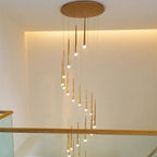 Modern LED Stair Chandelier for Duplex Apartment, Nordic Design for Bedroom, Restaurant, Bar.