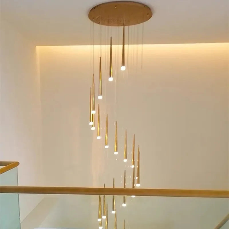 Modern Led Stair Chandelier for Duplex Apartment Bedroom and Restaurant Bar