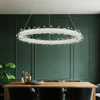 Luxe Crystal Pendant Light - Dimmable LED Art Deco Circle Lamp