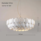 White Ceramic Chandelier: Danish Design Hanging Lamp for Home Decor & Dining