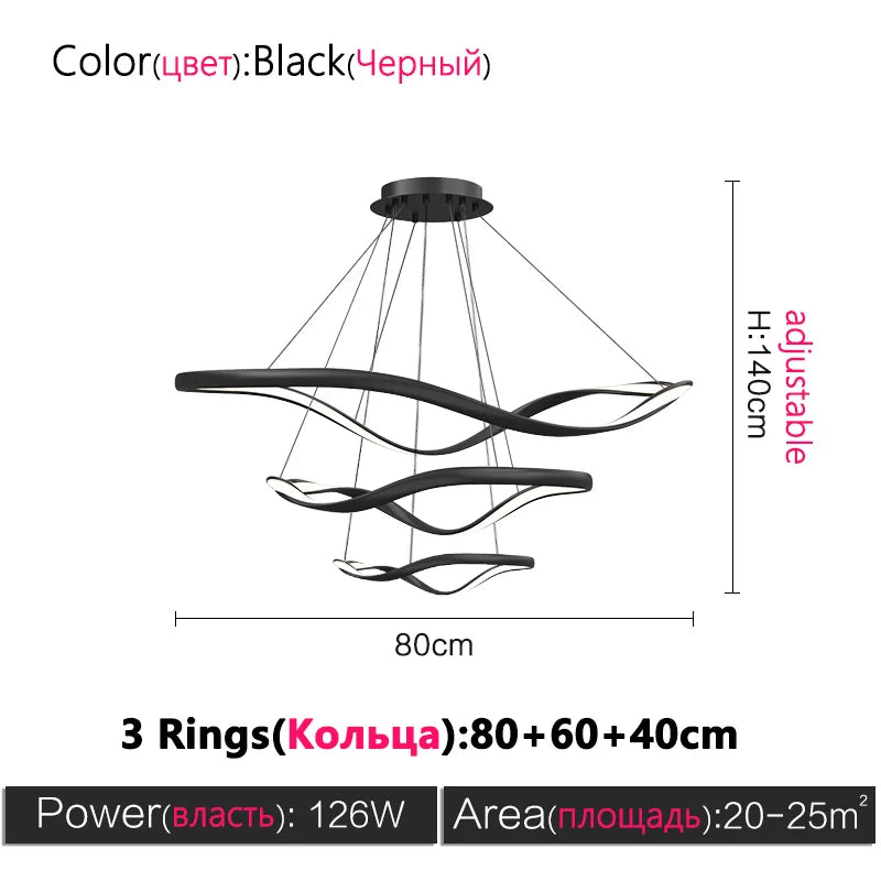 Modern LED Living Room Chandelier Creative Nordic Hall Lamps