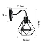 Vintage LED Wall Light Retro Loft Sconce E27 Iron Cage Lampshade