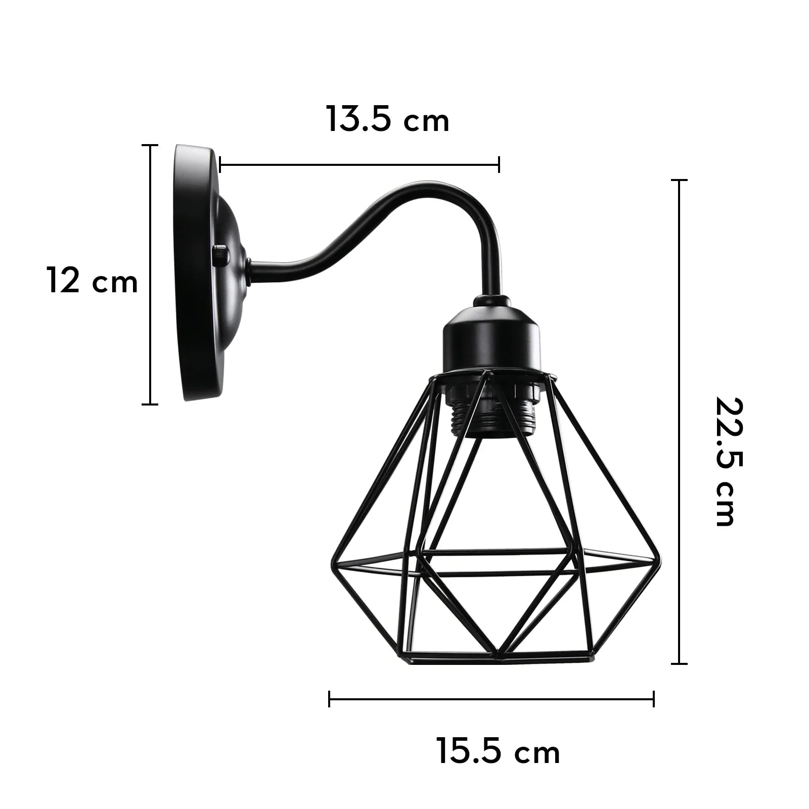Vintage LED Wall Light Retro Loft Sconce E27 Iron Cage Lampshade