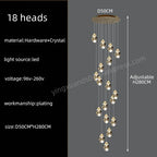 Nordic Crystal Chandelier | Living Room Villa Ceiling Light