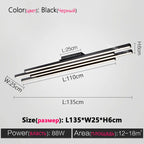 Modern Black Nordic Chandelier LED Light for Living Room by Afralia™