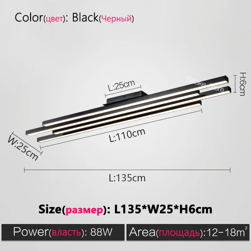 Modern Black Nordic Chandelier LED Light for Living Room by Afralia™