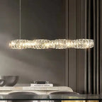 Luxury Crystal Pendant Chandelier Dimmable LED Light for Modern Living Room