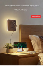 LED Wall Lamp USB Charging Bedroom Hotel Bedside Reading Sconce Switch