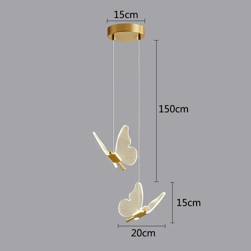 Luxury LED Butterfly Pendant Chandelier: Modern Nordic Hanging Lamp