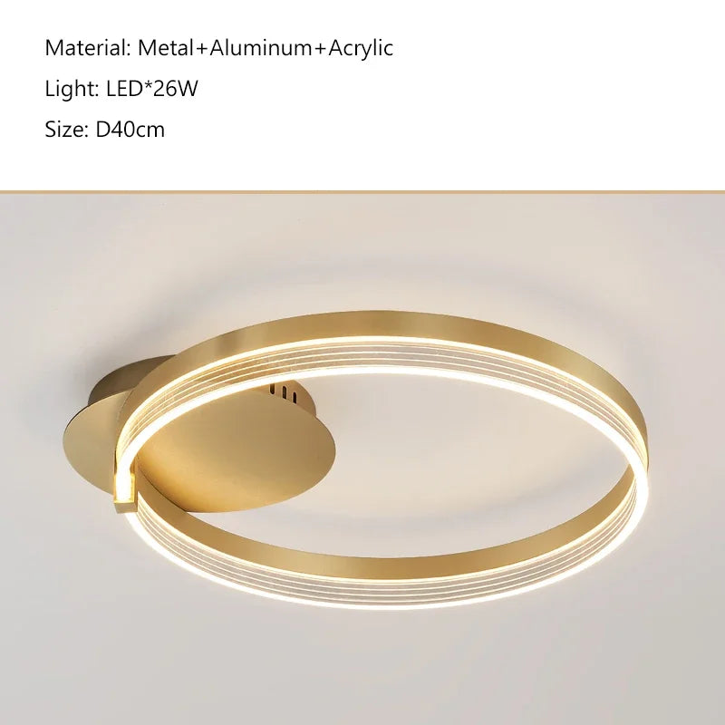 Acrylic Round Ring Ceiling Light LED Chandelier Modern Minimalism for Living Room and Kitchen