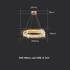 Modern Crystal LED Ceiling Lamp with Dimmable Lights