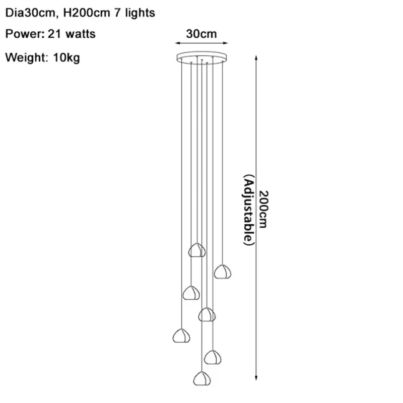 Nordic Revolving Crystal Chandelier for Living Room Dining Room Staircase