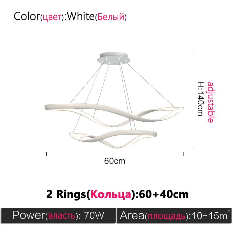 Minimalist Modern LED Chandelier for Living Room - Creative Nordic Hall Lamps