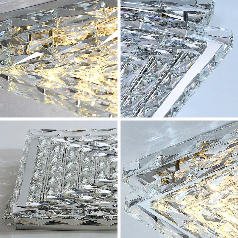 Crystal Ceiling Lamp: Modern Minimalist Indoor LED Lighting for Living Room, Dining & Bedroom