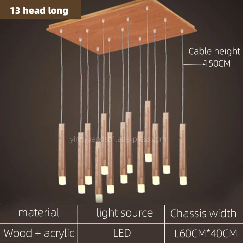 Modern Wood Chandelier Pendant for Dining Room, Living Room, Bedroom