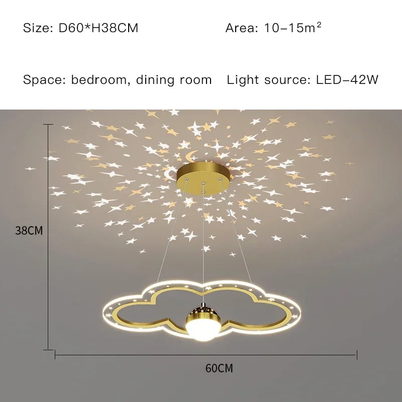 Starry Sky Kids Chandelier Light for Bedroom Study Room Decoration