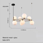 Glass Chandelier G9 Hanging Light for Living Room Bedroom Decor