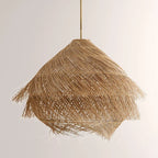 Wicker Pendant Lamp - Handcrafted Japanese Style Rattan Hanging Light