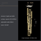 Modern Crystal LED Pendant Lights Steel Rectangle Hanging Lamp