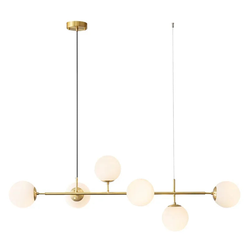 Glass Ball LED Pendant Light in Golden Finish for Modern Home Decor.