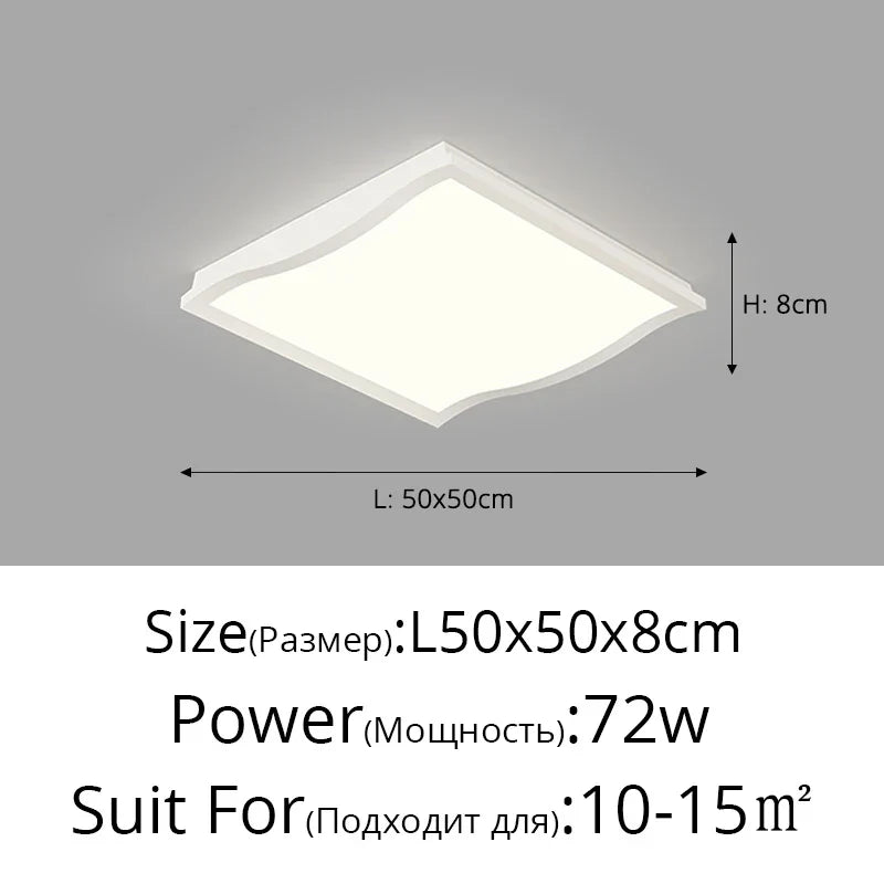 Minimalist LED Ceiling Light in Black & White for Living, Dining, Bedroom & Kitchen