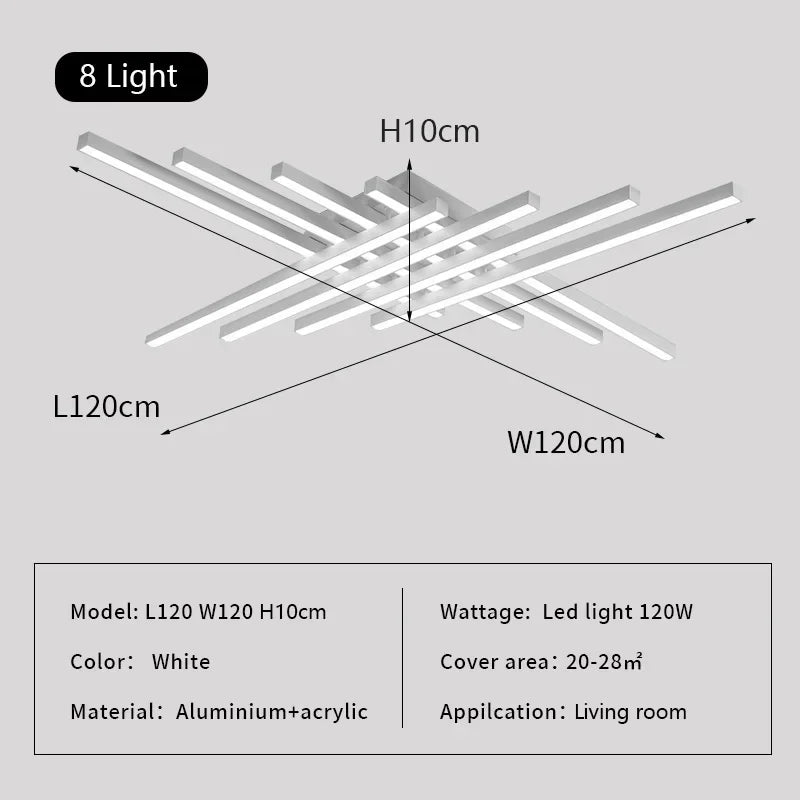 Linear LED Ceiling Lamp for Living Room Bedroom Lighting Fixtures