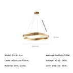 Modern Steel LED Pendant Lights Acrylic Lustre Hanging Lamp for Dining Room