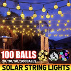 Crystal Fairy Solar String Lights - 8 Modes Waterproof Outdoor Patio Decor