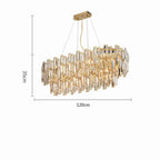 Gold Steel Crystal Pendant Chandelier - Luxury LED Dining Room Hanging Lamp