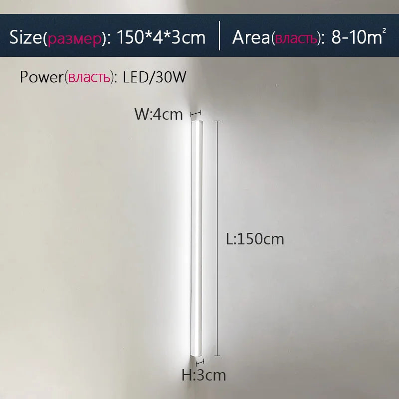 Black LED Wall Lamp for Bedroom Living Room Aisle Sofa Background