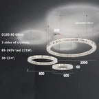 Luxury K9 Crystal Glass LED Chandelier for Living Room & Stairway Decor