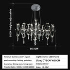 Starry Crystal Chandelier: Modern Luxury LED Firefly Ceiling Chandelier for Villa Living Room