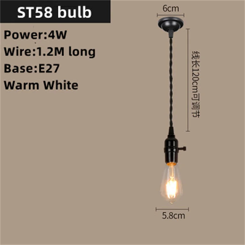 Art Deco Pendant Light with Switch - LED Bulb & Elegant Design for Indoor Decor